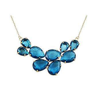 Women's Teardrop Cluster Statement Bib Pendant Necklace