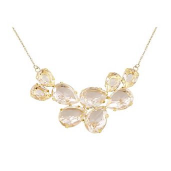 Women's Teardrop Cluster Statement Bib Pendant Necklace