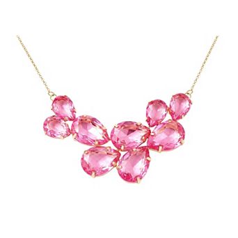 Women's Teardrop Cluster Statement Bib Pendant Necklace