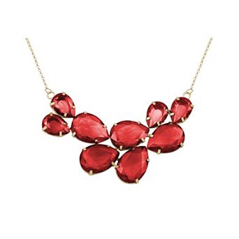 Women's Teardrop Cluster Statement Bib Pendant Necklace