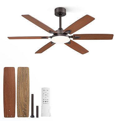 Hearthshire Ceiling Fan Light, 6-Speed Remote, Silent DC Motor for Indoor
