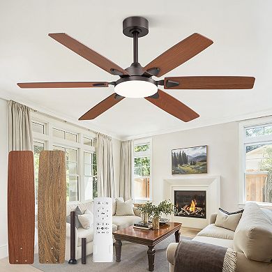 Hearthshire Ceiling Fan Light, 6-Speed Remote, Silent DC Motor for Indoor