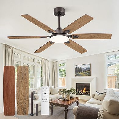 Hearthshire Ceiling Fan Light, 6-Speed Remote, Silent DC Motor for Indoor