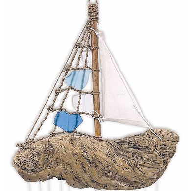 Glass Driftwood Boat Chime - 22 inches