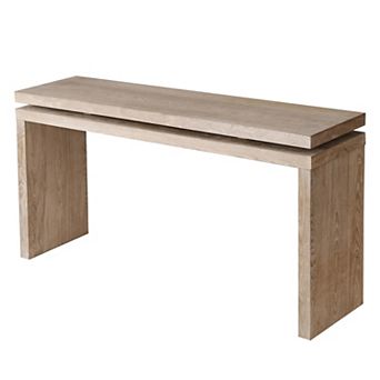 GOODSILO Farmhouse Wooden Console Table Entryway Sofa Table with Storage Shelves