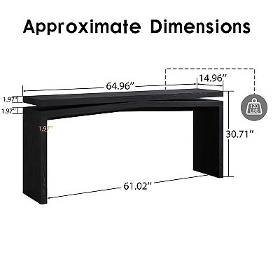 GOODSILO 65-Inch Rustic Solid Wood Veneer Console Table Farmhouse Entryway Sofa Table