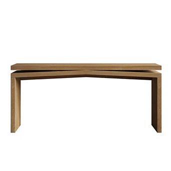 GOODSILO 65-Inch Rustic Solid Wood Veneer Console Table Farmhouse Entryway Sofa Table