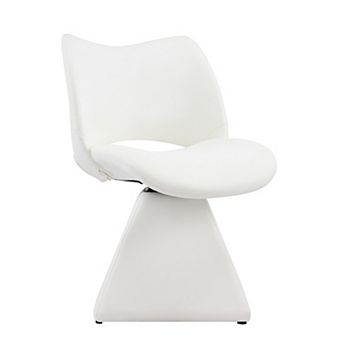Heybly Swivel Faux Leather Accent Chair, Upholstered High Back Chair with Wood Frame