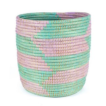 Herringbone Bath Bin Basket