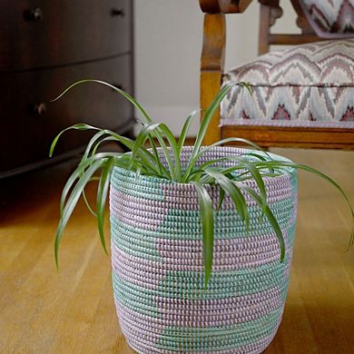 Herringbone Bath Bin Basket