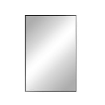 Black 24 in W x 36 in H Rectangle Aluminum Alloy Frame Vanity Wall Mirror