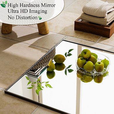 Black 24 in. W x 36 in. H Rectangle Aluminum Alloy Frame Vanity Wall Mirror