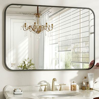 30 in. W x 40 in. H Rectangle Aluminum Alloy Frame Vanity Wall Mirror