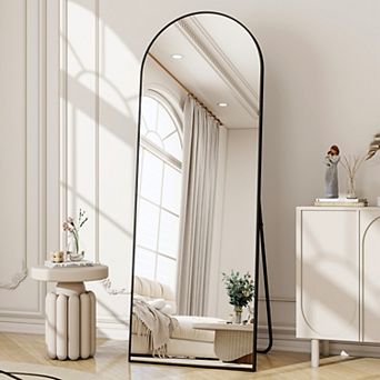 18 in W x 58 in H Arched Aluminum Alloy Frame Full Length Floor Mirror