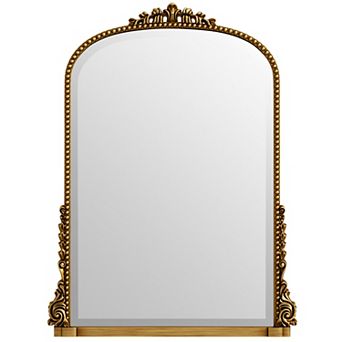 Antique Gold Carved Arched PU Frame Vanity Wall Mirror