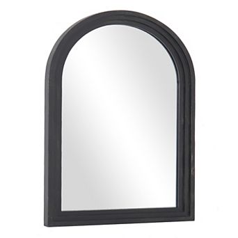 Vintage Arched Wood Framed Wall Mirror, Rustic Solid Wood for Decorative Vanity Mirror