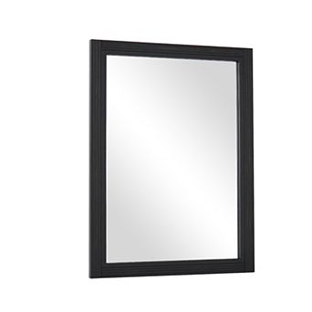 Solid Wood Framed Rectangular Wall Mirror, Rustic Farmhouse Accent Decorative Mirror