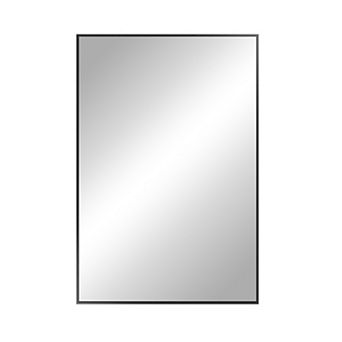 Black 26 in W x 38 in H Rectangle Aluminum Alloy Frame Vanity Wall Mirror