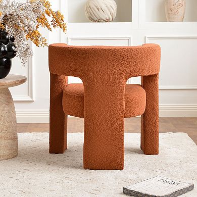 Modern 3-Legs Boucle Upholstered Armchairs