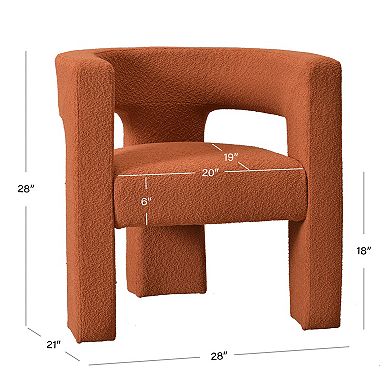 Modern 3-Legs Boucle Upholstered Armchairs