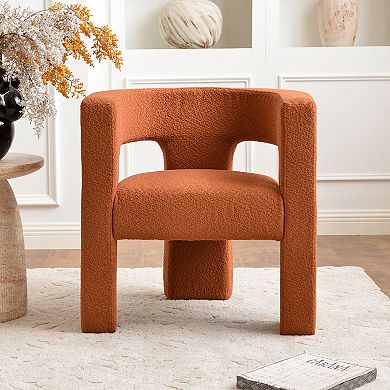 Modern 3-Legs Boucle Upholstered Armchairs