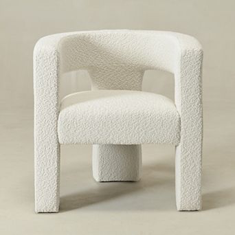 Modern 3-Legs Boucle Upholstered Armchairs