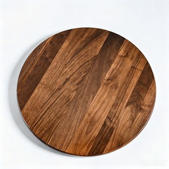 24 Inch Black Walnut Wood Lazy Susan Turntable 360° Rotation Round Tray