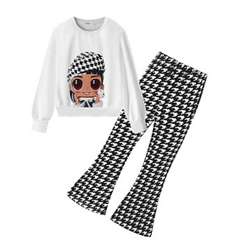 Arshiner Girls Piece Clothes Long Sleeve Sweatshirt Flared Pants Fall Clothing Set