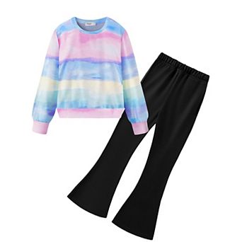 Arshiner Girls Piece Clothes Long Sleeve Sweatshirt Flared Pants Fall Clothing Set