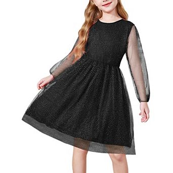 Arshiner Girls Tutu Dress Long Sleeve Tulle Flower Daughter Dance Party Dresses Kids Valentines