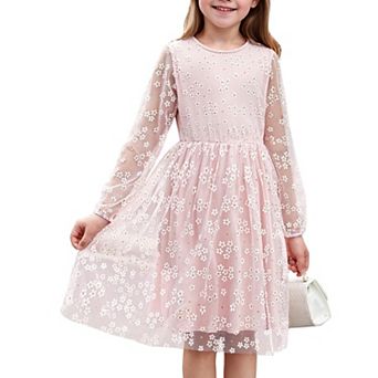 Arshiner Girls Tutu Dress Long Sleeve Tulle Flower Daughter Dance Party Dresses Kids Valentines