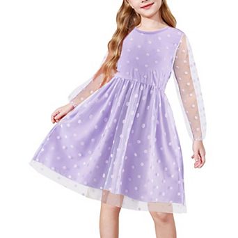 Arshiner Girls Tutu Dress Long Sleeve Tulle Flower Daughter Dance Party Dresses Kids Valentines