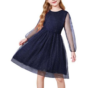 Arshiner Girls Tutu Dress Long Sleeve Tulle Flower Daughter Dance Party Dresses Kids Valentines