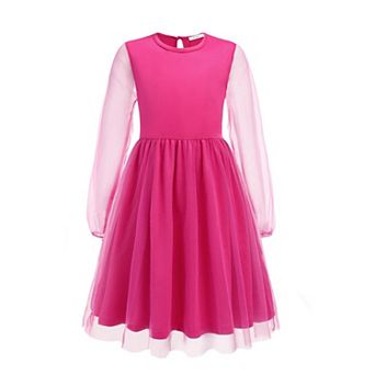 Arshiner Girls Tutu Dress Long Sleeve Tulle Flower Daughter Dance Party Dresses Kids Valentines