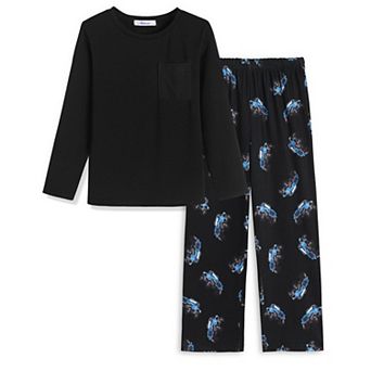 Arshiner Boys Loosefit Pajamas Long Sleeve Top And Pants Car Print Piece Pajama Set For Big Boys