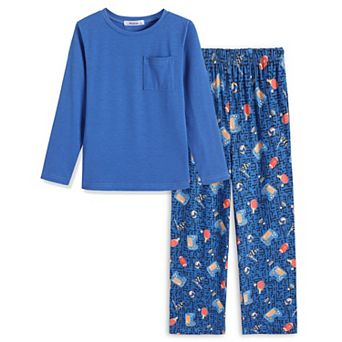 Arshiner Boys Loosefit Pajamas Long Sleeve Top And Pants Car Print Piece Pajama Set For Big Boys