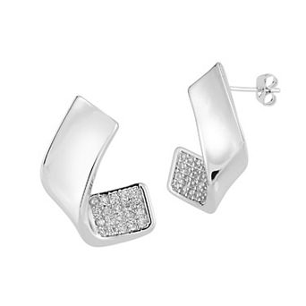Everyday by Sunkissed Cubic Zirconia Flat Swirl Stud Earrings