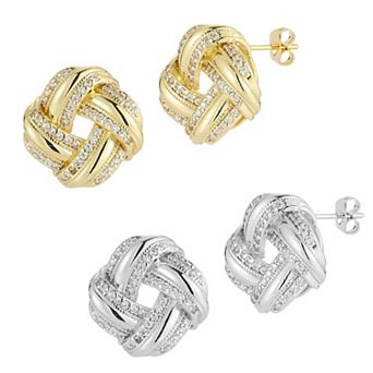 Everyday by Sunkissed Cubic Zirconia Love Knot Stud Earring Set