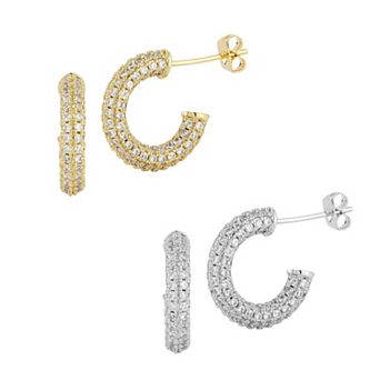 Everyday by Sunkissed Cubic Zirconia C Hoop Earring Set