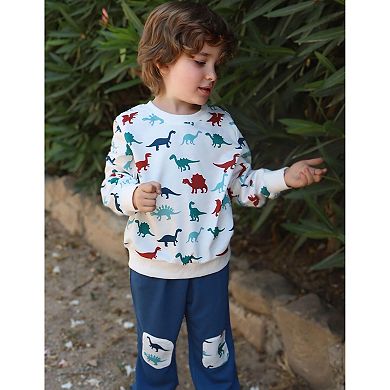 Arshiner Boys Pant Sets Long Sleeve Shirts And Pants Crewneck Sweatshirt For Fall Winter