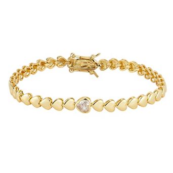 Everyday by Sunkissed Cubic Zirconia Polished Heart Tennis Bracelet
