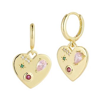 Everyday by Sunkissed Cubic Zirconia Heart Charm Earrings
