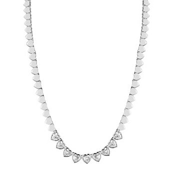Everyday by Sunkissed Cubic Zirconia Polished Hearts Tennis Necklace