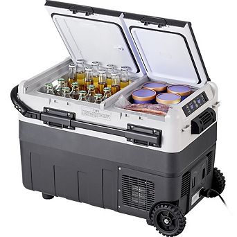 Portable Car Refrigerator 52.8-qt Dual Zone Compressor Cooler for RV Camping