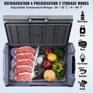Portable Car Refrigerator 52.8 QT Dual Zone Compressor Cooler for RV Camping
