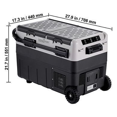 Portable Car Refrigerator 52.8 QT Dual Zone Compressor Cooler for RV Camping