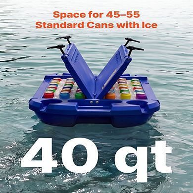 Floating Cooler Forty Quart Towable Ice Chest for Kayak River and Pool