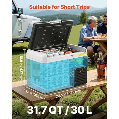 12 Volt Car Refrigerator 30L Portable Electric Cooler Compressor Freezer For Camping RV