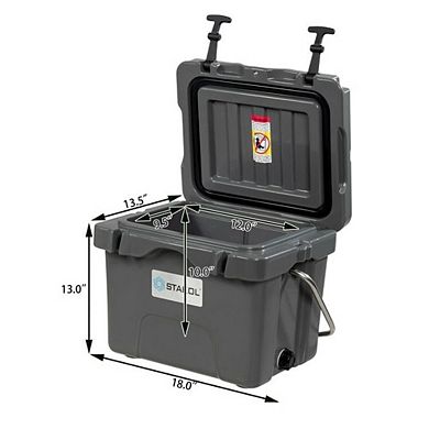 16 Quart Portable Insulated Ice Cooler 24 Can For Camping