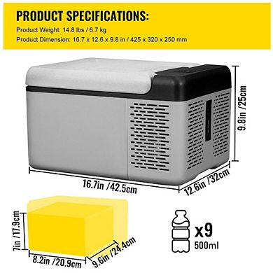 10 Qt Portable Mini Freezer 12V Refrigerator with App Control Compressor Cooler for Camping Travel